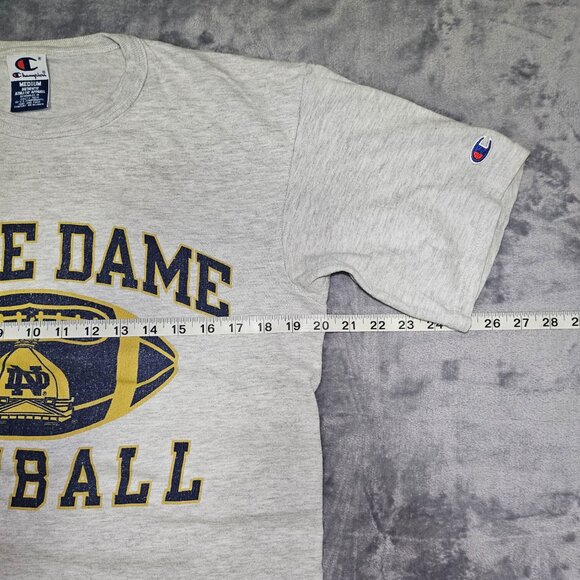 Vintage Notre Dame Football Shirt Champion Tag Men's Medium Gray - Picture 6 of 7